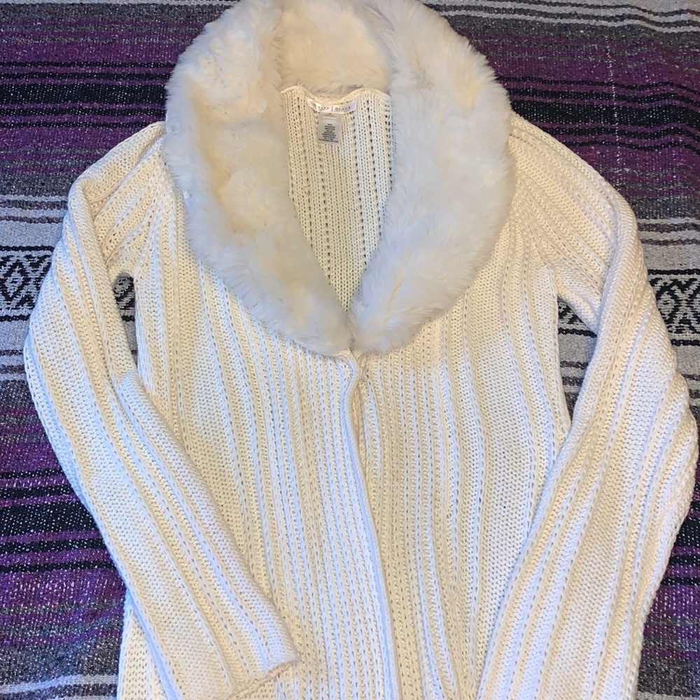 White House Black Market Fur Cardigan